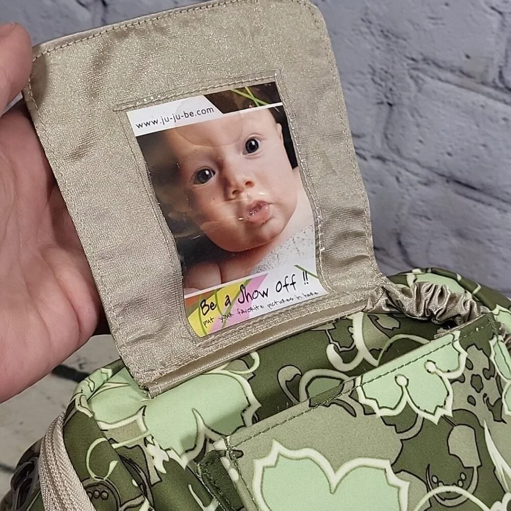 Ju-Ju-Be PackaBe‎ Diaper Bag Backpack Mint Julep Green Print Multi-Pocket